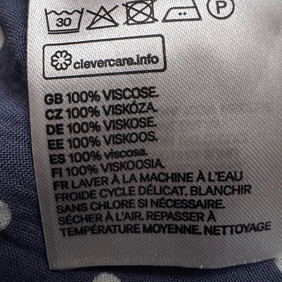 Divided Button Up Shirt Slate Blue white polka dots - Picture 4 of 4